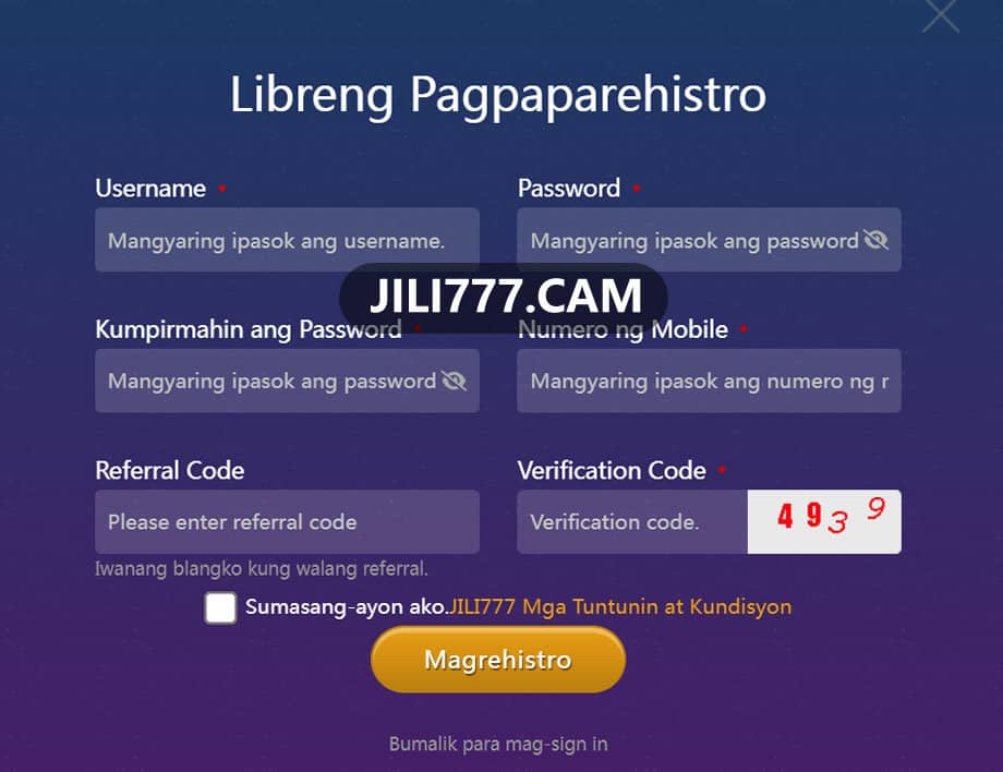 How to register Jili777 account